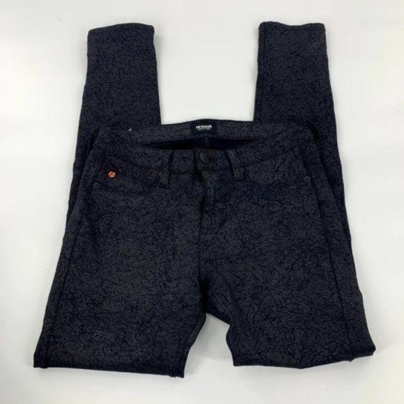 Hudson Nico Mid Rise Skinny Black Cracked Jean - Picture 6 of 10